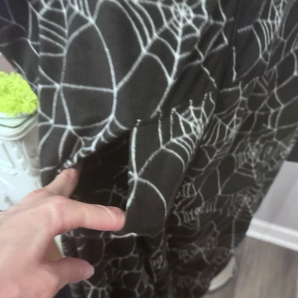 Torrid Black and White Spider Web Lounge Onesie - Picture 4 of 7